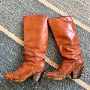 Rachel Comey Knee High Brown Leather Boots, 8.5